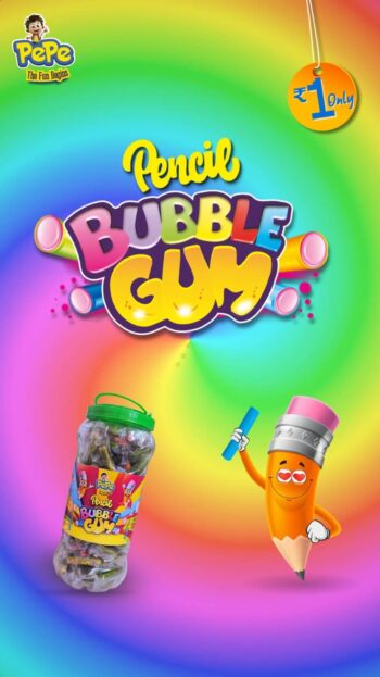 Pencil Bubble Gum /MRP 150/ 1 Carton {15 Jar's} 00044