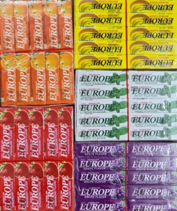 Europe Chew Gum -MRP 100/- 1 Carton {30 Jar's} 00315