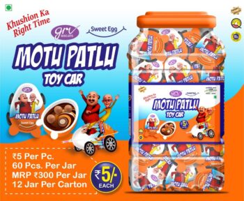 Motu Patlu Double Egg -MRP 300/- 1Carton {16 Jar's} 00265