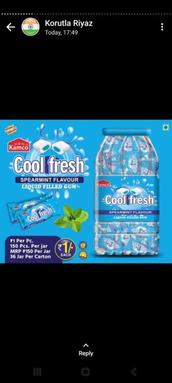 Cool Fresh -MRP 150/- 1 Carton {36 Jar's} 00323