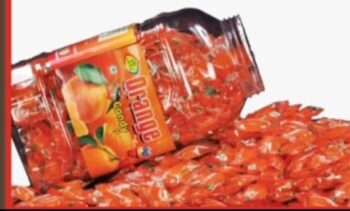 Orange Candy  - MRP 150/1Carton 24 jar/00554
