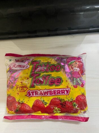 Strawberry Tatoo Toffee -/MRP 50/ 1 Carton {40 Jar's} 00410