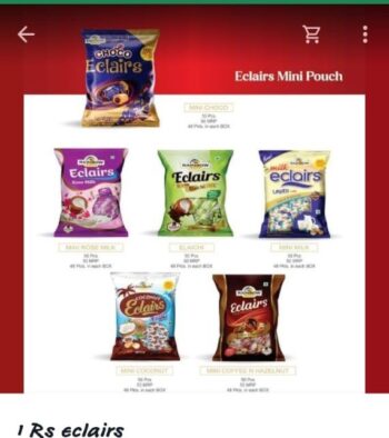 1Rs Eclairs -MRP 50/1Carton 48 jar/01075