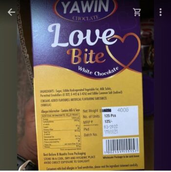 Love Bite White Choco - MRP125/ 1Carton 18 jar/01159