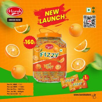 Fizzy Orange Candy - MRP 160 {1Carton-12 JAR}- 01203