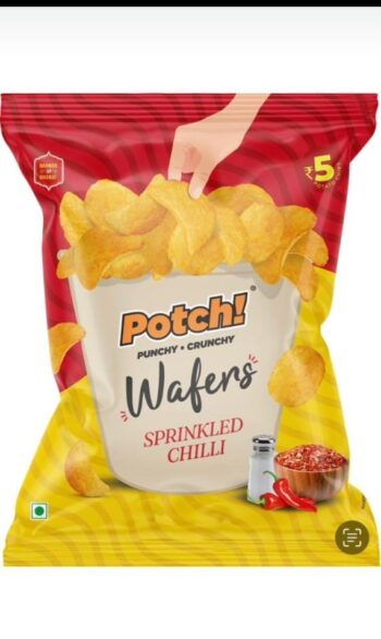 Potch Wafer Sprinkled  Chilli /5 Rs/ 1Carton - 224 pkts  00327