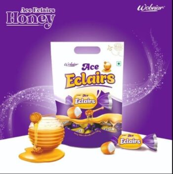 Ace Eclairs Honey/MRP 249/1Carton 12 Jars/  01243