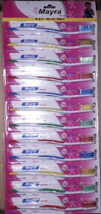Mayra Smooth Pink Tooth Brush /1sheet-MRP 300/ 1Carton-60 sheet/ 01310