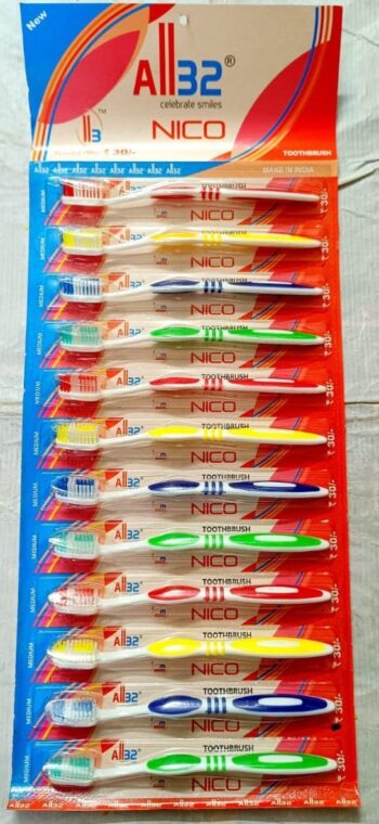 All 32 Nico Tooth Brush / 1sheet-MRP 360/ 1Carton-60 sheet/ 01323