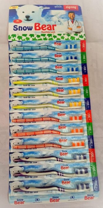 Snow Bear Tooth Brush / 1sheet-MRP 360/ 1Carton-60 sheet/ 01325