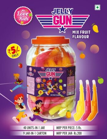 Jelly Mix Fruit Gun/ Rs5-40pcs/ 1Carton-9 Jars/ 01342