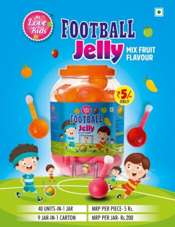 Football Mix Fruit Jelly/ Rs5-40pcs/ 1Carton-9 Jars/ 01339