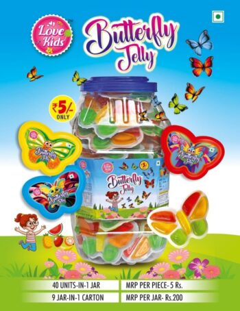 Butterfly Jelly/ Rs5-40pcs/ 1Carton-9 Jars/ 01338