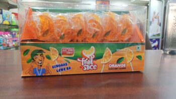 Fruit Slice Orange Pop 5Rs/ MRP 120/ 1Carton 24 jars/ 01485