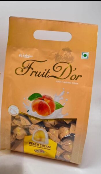 01875 / Peach Cream Dor Pouch  / MRP 400 / 10 box
