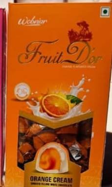 01834 /5RS BERRY  DOR  ORANGE CREAM FLAVOR COCOLATE /MRP 150/ DP 92/ BOX 28  PKTS