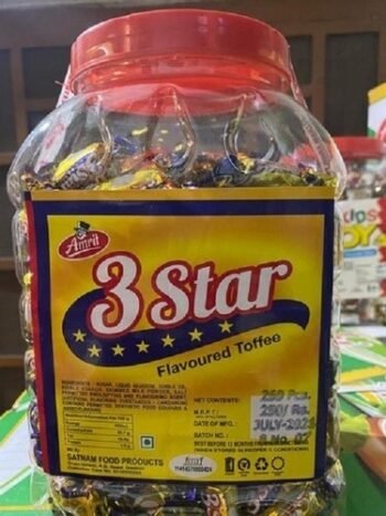 01516/ 2Rs 3 Star Toffee chocolate  / MRP 300/DP 130/ 1Carton 6 Jar