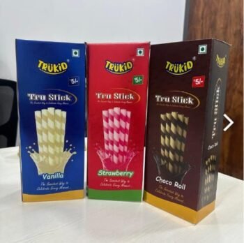 02355 /5Rs  TRUKID TRU STICKS CHOCO  ROLL STICK /MRP 150 /DP 85 /BOX 24 JAR