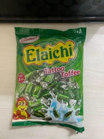 02335 / 1Rs ELAICHI TATOO TOFFEE CHOCOLATE /MRP 50 /DP 26 /BOX 40 JAR