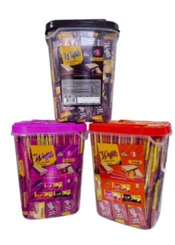 02266 /5Rs WAFFER TUB CHOCO  /MRP 300 /DP 225 /BOX 6 JAR