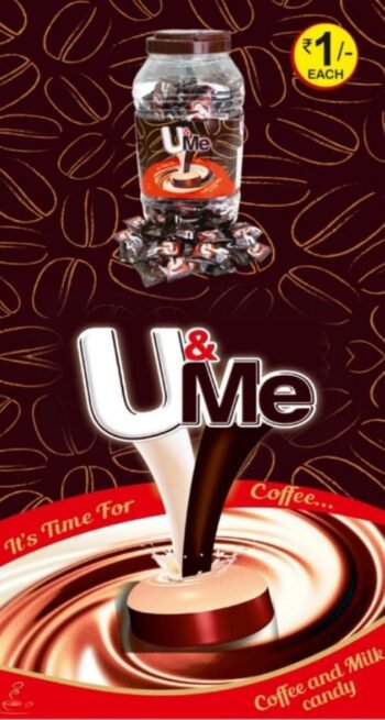 02253 /5Rs  U&ME COFFEE JAR CHOCO /MRP 300 /DP 125 /BOX 15 JAR