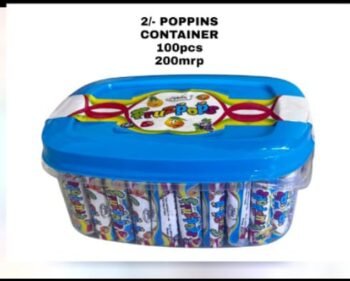 02108 / 2Rs  POPPING CONTAINER  CANDY  /MRP 200 /DP 130 /BOX 18 JAR