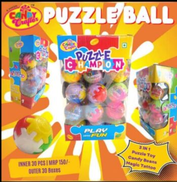 02245 /PUZZLE BALL 5RS /MRP 150 /DP 95 /BOX 30 JAR