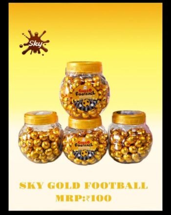 02093 /5Rs  SKY GOLD FOOTBALL CHOCO /MRP 100 /DP 58 /BOX 48 JAR