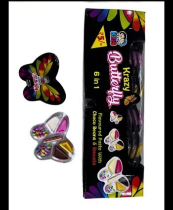 02092 /5Rs  BUTTERFLY 6 IN 1 CANDY /MRP 150 / DP 102 / BOX 24 JAR