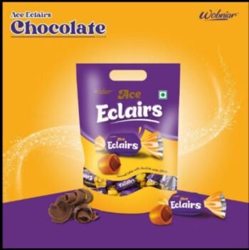 02212 /5Rs  RAINBOW ACE ECLAIRS  CHOCOLATE /MRP 249 /DP 115 /BOX 12 JAR