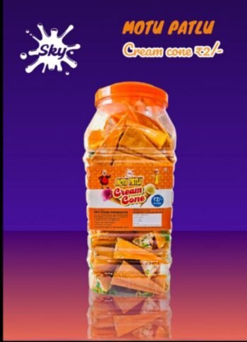 02206 /2Rs  SKY ICE CREAM CONE CANDY  /MRP 200 /DP 110 /BOX 16 JAR