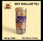 02197 /1Rs  SKY DOLLAR GOLD COIN CHOCOLATE  /MRP 150 /DP 85 /BOX 40 JAR