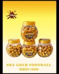 02195 / 1Rs SKY GOLD FOOTBALL CHOCO  /MRP 100 /DP 58 /BOX 48 JAR