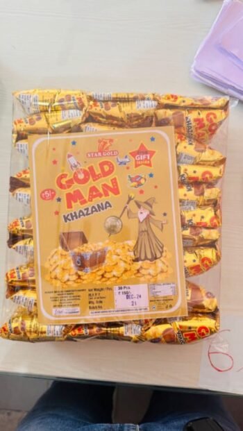 02187 /5Rs  MONTEX GOLD KHAJANA CANDY  /MRP 150 /DP 90 /BOX 36 JAR