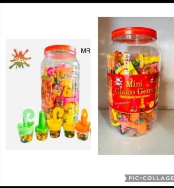 02180 /5Rs  MINI WHISTLE GEMS TOY CANDY  /MRP 250 /DP 155 /BOX 18 JAR