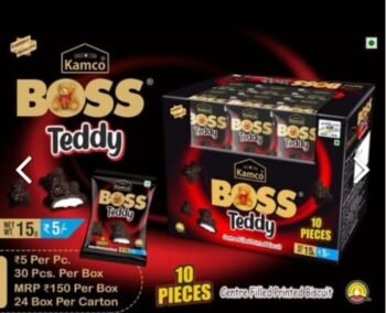 02154 / 5Rs BOSS TEDDY CHOCOLATES /MRP 150 /DP 98 /BOX 24 JAR