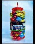 02148 / 5Rs FOOTBALL SURPRISE TOYS@TOY CANDY  /MRP 300 /DP 190 /BOX 16 JAR