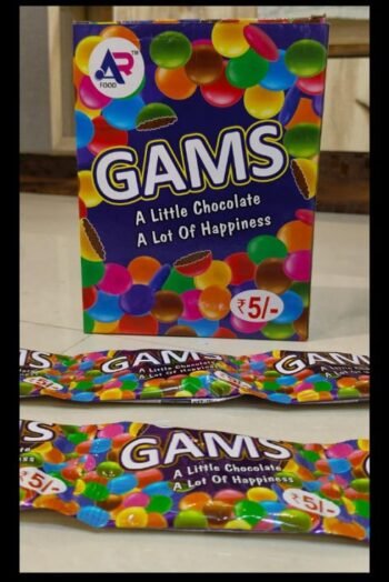 02029 / 5Rs GEMS POUCH CANDY / MRP 150 /DP 85 /BOX 24 JAR
