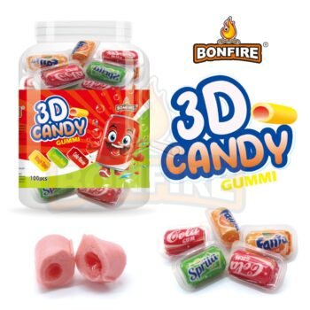 03084 /5Rs  3D GUMMY CANDY / MRP 200 / DP 128 / BOX 24 JAR