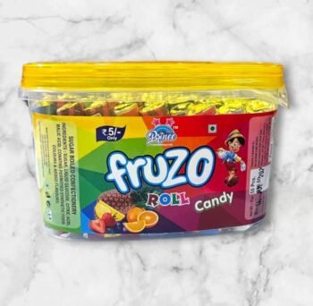 01996 / 5Rs FRUZO ROLL CANDY /MRP 250 /DP 150/ BOX 12 JAR