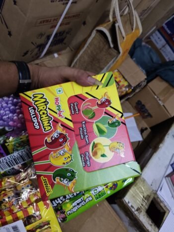 03146 /5Rs HOPPINS MIRCHINA LOLLIPPOP / MRP 150 / DP 98 / BOX 24 PCS