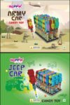 03140 /5Rs HOPPIN'S JEEP CAR CANDY TOY /MRP 300 / DP 103 /BOX 24 JAR