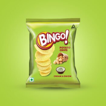 03186/ BINGO CREAM & ONION/MRP 5 RS/DP 3.90 / BOX 240 PCS /MINIMUM ORDER 12 BOX