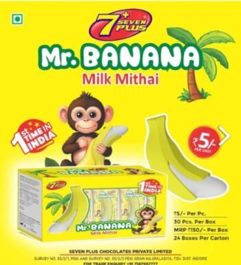 01563/  5Rs MR. BANANA MILK MITAI / MRP 150 / DP 107 / BOX 24 PCS