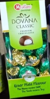 00934 /5Rs  DOVANA  CLASSIC KESAR  PISTA KCHOCOCLATE (5 RS PREMIMUM CHOCCOLATE ) MRP 150 / DP 95 BOX 24 JAR