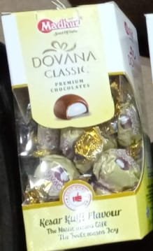 00931 / DOVANA CLASSIC KESAR KULFI CHOCOCLATE (5 RS PREMIMUM CHOCCOLATE ) MRP 150 / DP 95 / BOX 24 JAR