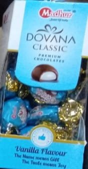00957/  5Rs DOVANA CLASSIC VANILLA FLAVOUR CHOCOCLATE / MRP 150 / DP 95/ BOX 24 JAR