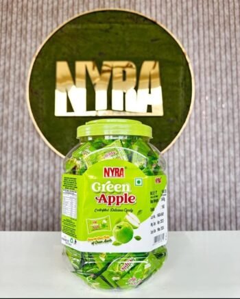 01267 /  1Rs NYRA GREEN APPLE CANDY / MRP /160 / DP 86 / BOX 16 JAR MINIMUM ORDER 2 BOX
