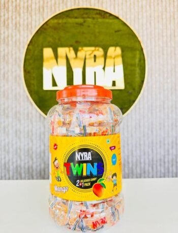 01292 / 1Rs  NYRA TWINS MANGO CANDY / MRP /160 / DP 86 / BOX 16 JAR MINIMUM ORDER 2 BOX