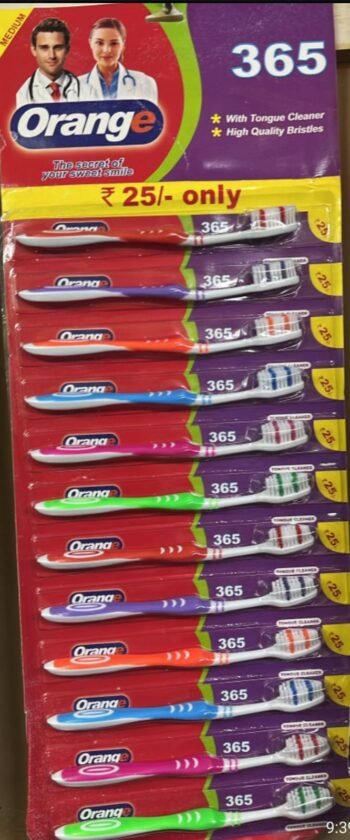 01014 /ORANGE 365 TOOTH BRUSH / MRP 240 /DP 65 /BOX 120 SHEET